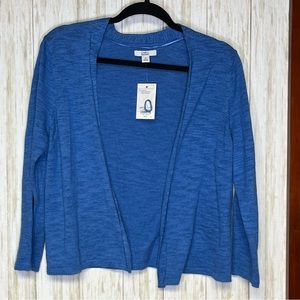 Croft & Barrow Blue Open-front Cardigan Sweater Size Medium NWT